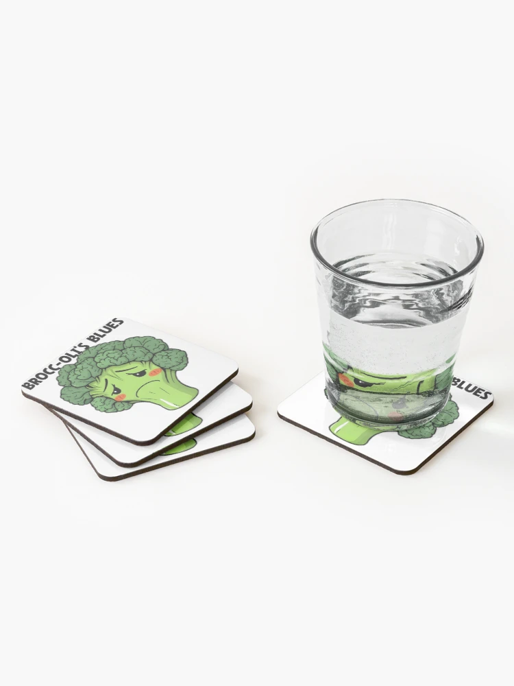 Thumbnail 2 of 5, Coasters (Set of 4), Brooding Broccoli designed and sold by allogy.