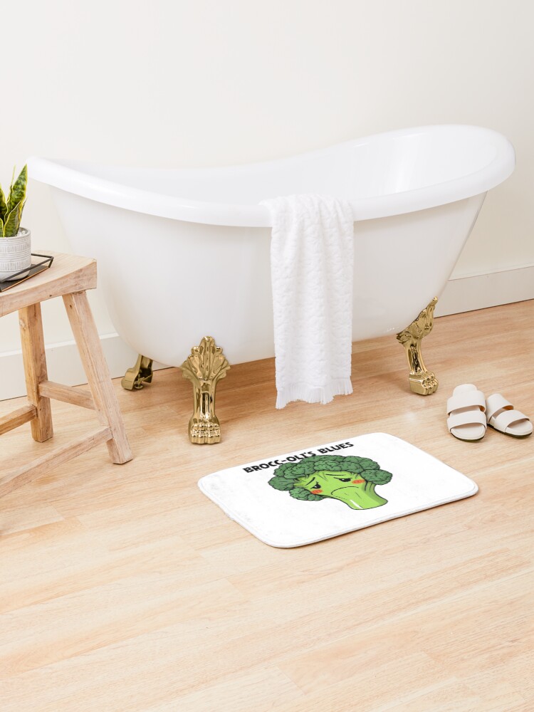 Thumbnail 2 of 6, Bath Mat, Brooding Broccoli designed and sold by allogy.