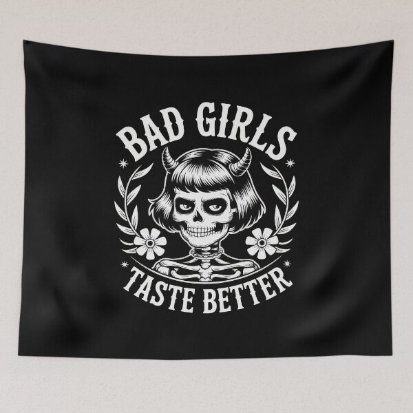 Item preview, Bad Girls Taste Better – Gothic Skeleton Girl with Horns Design designed and sold by VISIONARTIST.