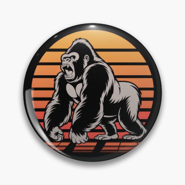 Artikelvorschau, Retro Sunset Gorilla Design – Auffällige Dschungel-Power-Grafik im Vintage-Stil entworfen und verkauft von VISIONARTIST.