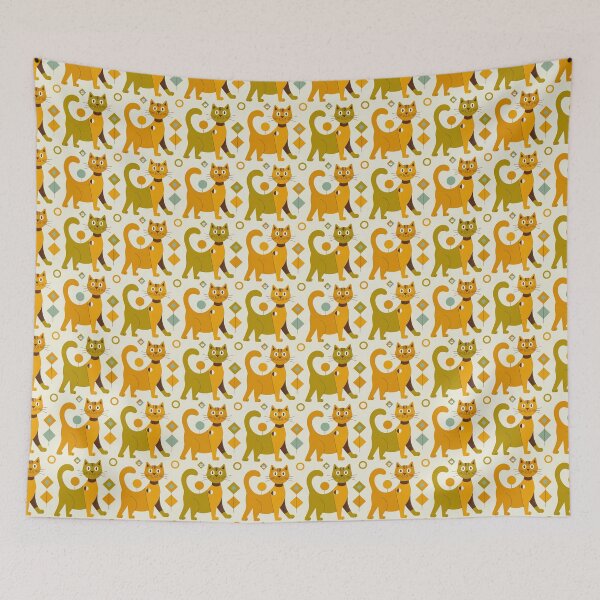 Item preview, Mid-Century Modern Style Stylized Cats designed and sold by Tamas Das.