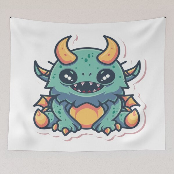 Item preview, Cute Chibi Monster Dragon – Kawaii Fantasy Creature designed and sold by ThreadandPixel.