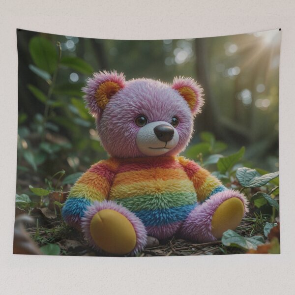 Item preview, Rainbow Stuffed Teddy designed and sold by M-Y-A-R-T-.