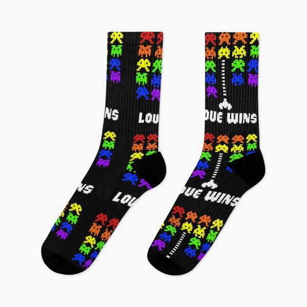 Item preview, PRIDE Collection: Space Invaders "LOVE WINS" (Pixel Art) designed and sold by Rebecca Creates....