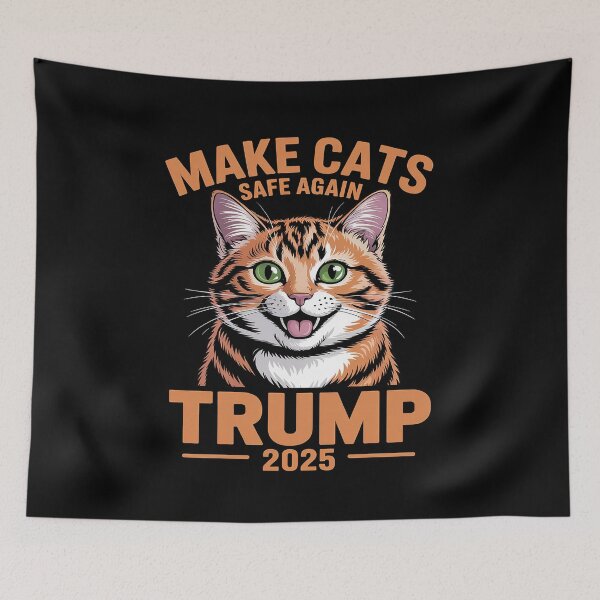 Item preview, Make Cats Safe Again Distressed Baseball Cap - Funny Trump-Inspired designed and sold by splindoershop.