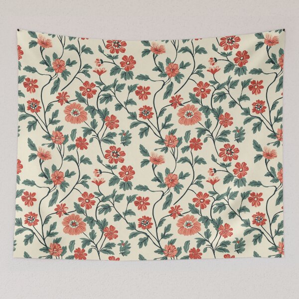 Item preview, Minimalistic Blooming Retro Romantic  India Floral For Sewing Lovers designed and sold by RoyalStarsPatts.