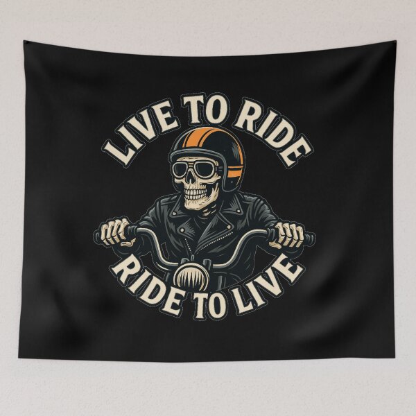 Item preview, Live to Ride Ride to Live | Skeleton Biker Skull Motorcycle Quote designed and sold by OTSC.