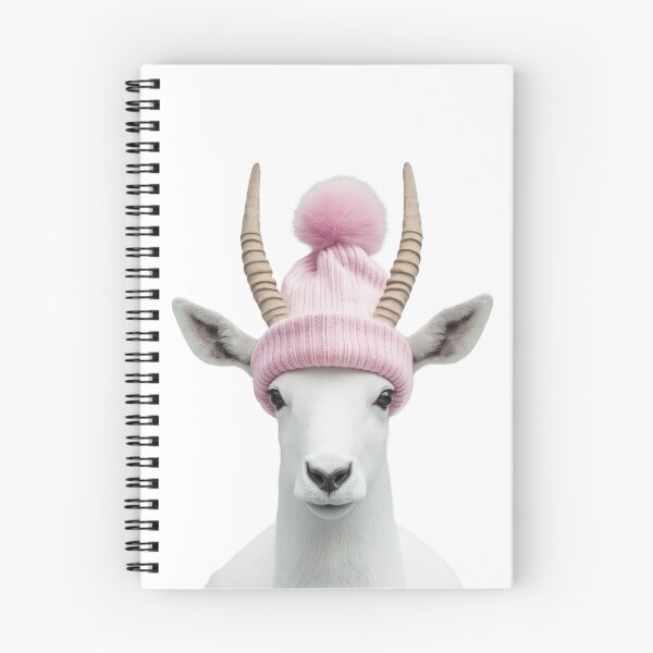 Item preview, Cozy Addax Wearing Pink Winter Hat Trendy Animal Fashion Artwork designed and sold by LazyOwlStore.
