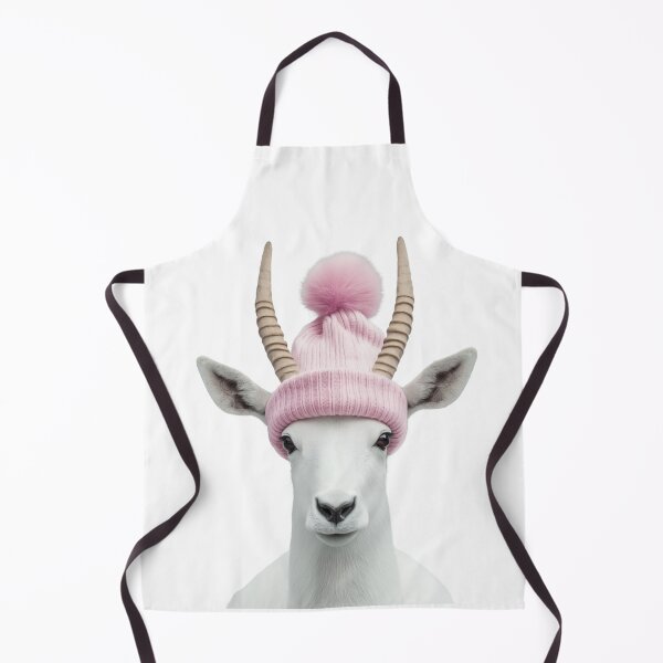 Item preview, Cozy Addax Wearing Pink Winter Hat Trendy Animal Fashion Artwork designed and sold by LazyOwlStore.