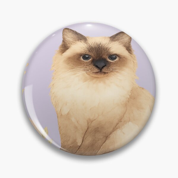 Item preview, Birman Cat Floral Watercolour Illustration  designed and sold by Brontox.