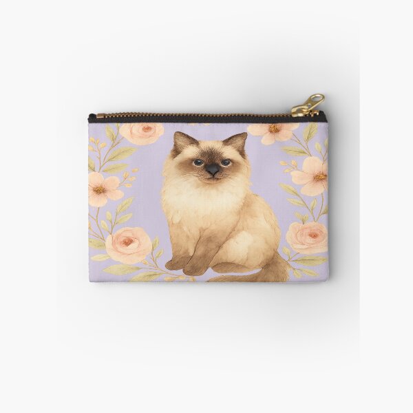 Item preview, Birman Cat Floral Watercolour Illustration  designed and sold by Brontox.
