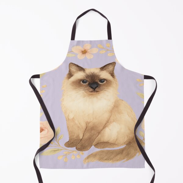 Item preview, Birman Cat Floral Watercolour Illustration  designed and sold by Brontox.