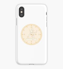 Man jogging on a treadmill and clock. iPhone Case