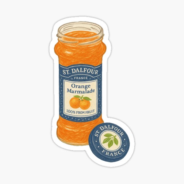 Item preview, Vintage Orange Marmalade Jar Print – Retro Watercolor Kitchen Wall Art for Foodies & Chefs designed and sold by weirdfishes123.