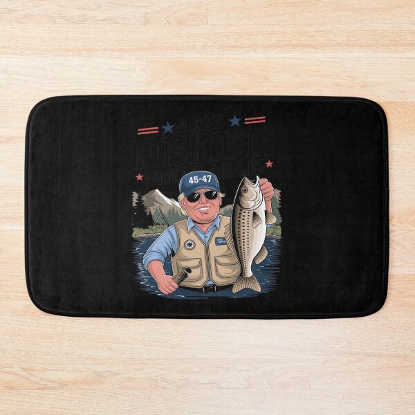 Item preview, Make Fishing Great Again USA Flag Vintage Funny Trump 45 47 designed and sold by splindoershop.