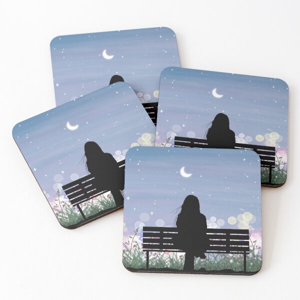 Item preview, Midnight Serenity: Woman on Bench designed and sold by E20STUDIO.