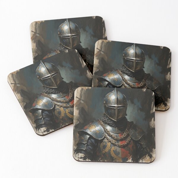 Item preview, Medieval English Knight vintage style portrait art designed and sold by Vintage Designs +.
