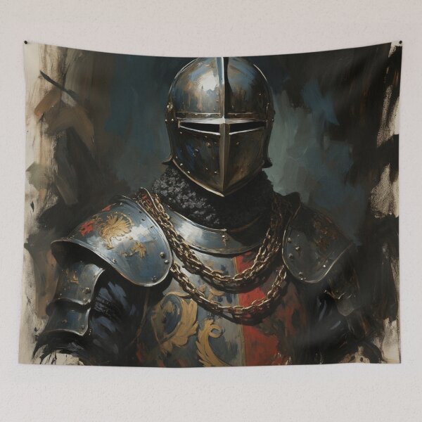 Item preview, Medieval English Knight vintage style portrait art designed and sold by Vintage Designs +.
