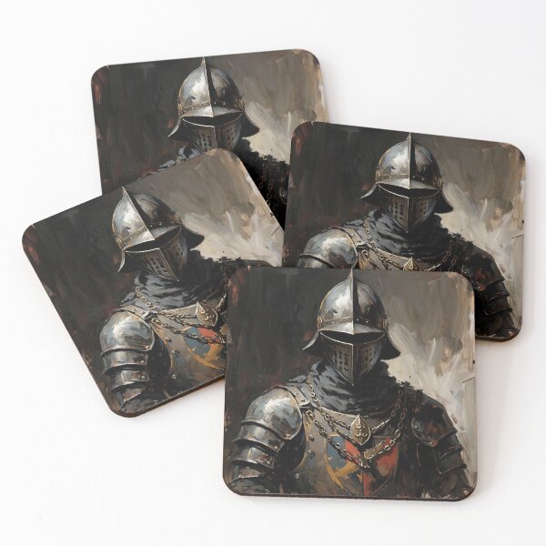 Item preview, Medieval English Knight vintage style portrait art designed and sold by Vintage Designs +.