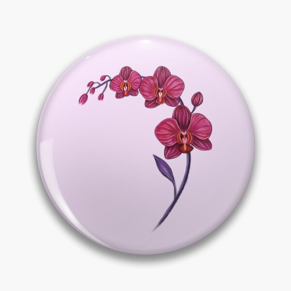 Item preview, Violet Pink Orchid Flower branch illustration designed and sold by Scarlet Swan.
