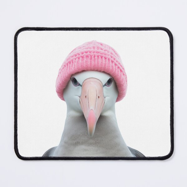 Item preview, Cozy Albatross Wearing Pink Winter Hat Trendy Animal Fashion Artwork designed and sold by LazyOwlStore.