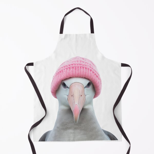 Item preview, Cozy Albatross Wearing Pink Winter Hat Trendy Animal Fashion Artwork designed and sold by LazyOwlStore.