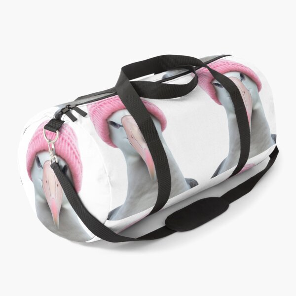 Item preview, Cozy Albatross Wearing Pink Winter Hat Trendy Animal Fashion Artwork designed and sold by LazyOwlStore.