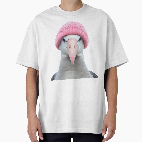 Item preview, Cozy Albatross Wearing Pink Winter Hat Trendy Animal Fashion Artwork designed and sold by LazyOwlStore.