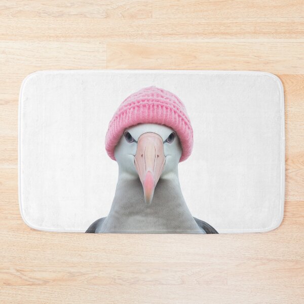 Item preview, Cozy Albatross Wearing Pink Winter Hat Trendy Animal Fashion Artwork designed and sold by LazyOwlStore.