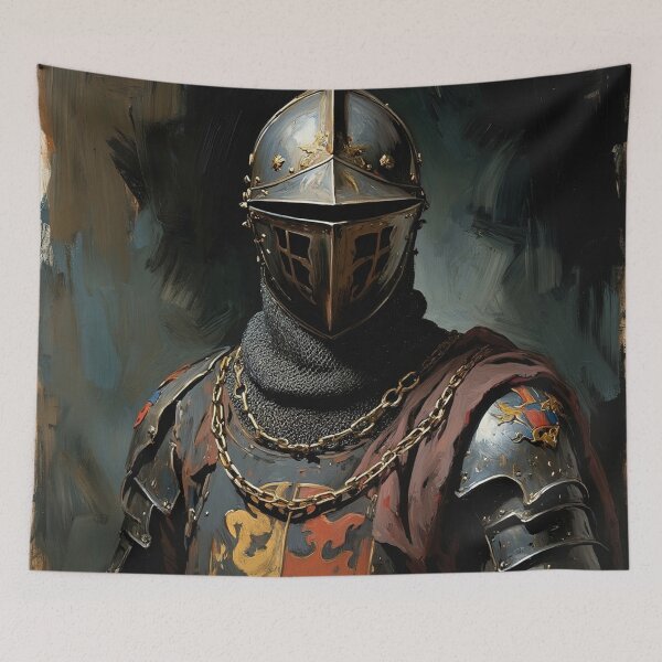 Item preview,  Medieval English Knight vintage style portrait art designed and sold by Vintage Designs +.