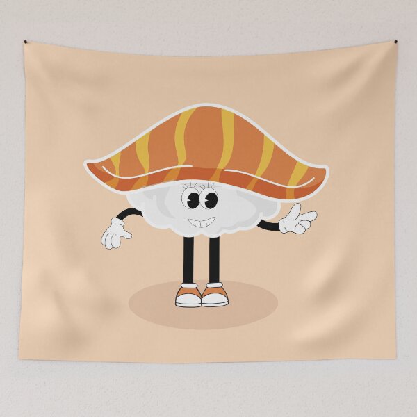 Item preview, Flat Design Illustration With Fun Sushi and Salmon designed and sold by AlginaPugachova.