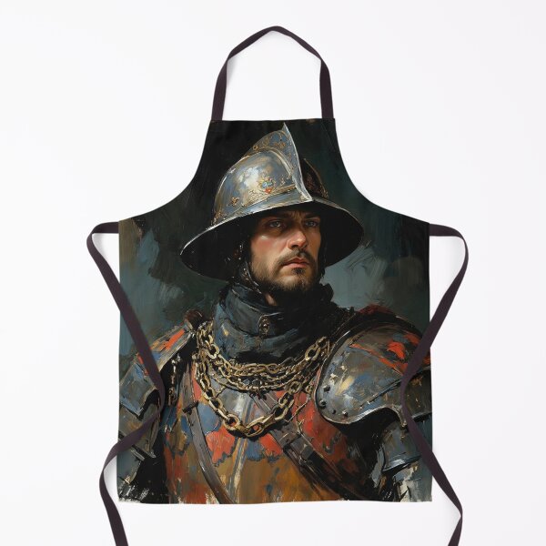 Item preview, Medieval English Soldier vintage style portrait art designed and sold by Vintage Designs +.