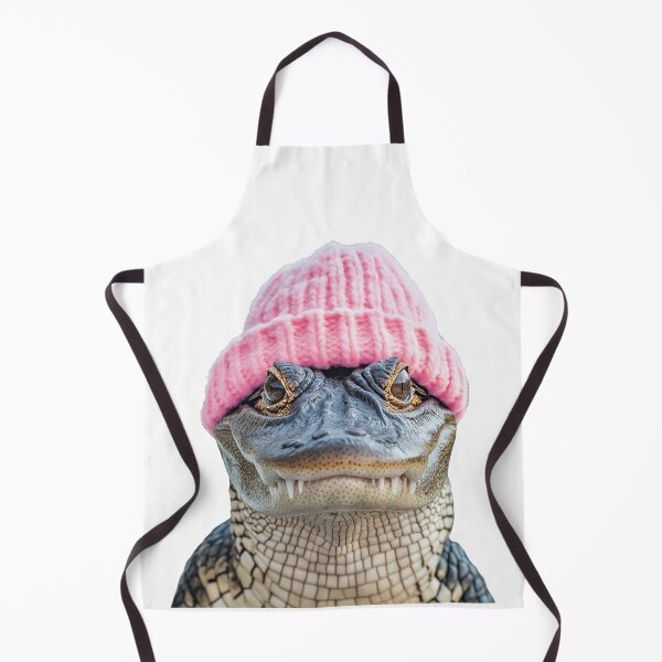 Item preview, Cozy Alligator Wearing Pink Winter Hat Trendy Animal Fashion Artwork designed and sold by LazyOwlStore.