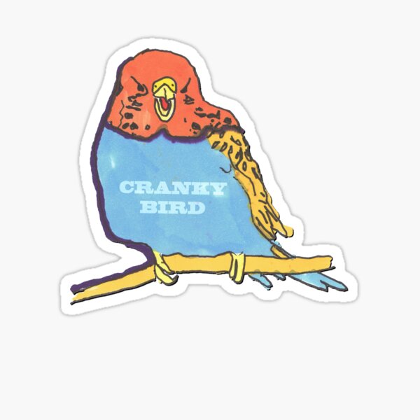Cranky Parrot with Ruffled Feathers Attitude Sticker