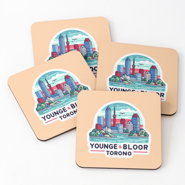 Item preview, Minimalist Yonge & Bloor Skyline & Nature | Cute Canada Sticker Design ,  designed and sold by PaintMeWorld.