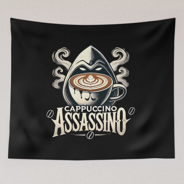 Item preview, Cappuccino Assassino – Funny Coffee Mug Assassin designed and sold by Watercolored-Me.