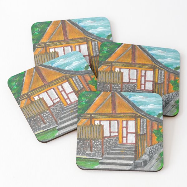 Item preview, Acrylic paint - thatched guest house designed and sold by ColsamArtWork.