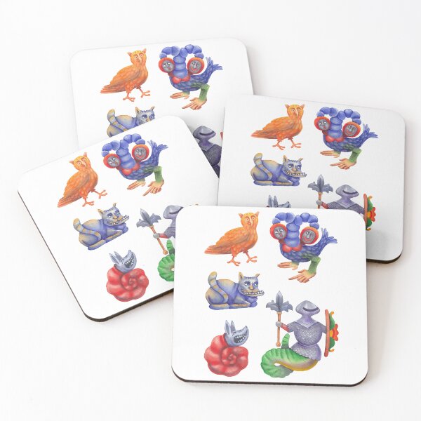 Item preview, Watercolor creatures of a medieval bestiary designed and sold by Ekaterina Glazkova.