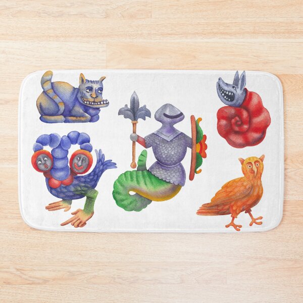 Item preview, Watercolor creatures of a medieval bestiary designed and sold by Ekaterina Glazkova.