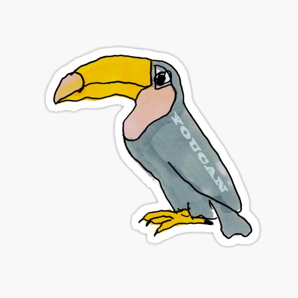 Motivational Toucan with “You Can” Message Sticker