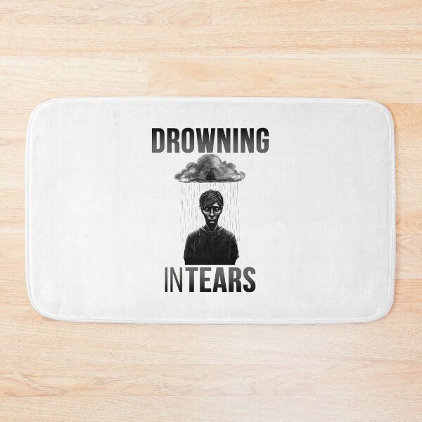 Item preview, Drowning in Tears – Emotional Sad Boy Under Rain Cloud  Mental Health Awareness Art designed and sold by Unlimited-Style.