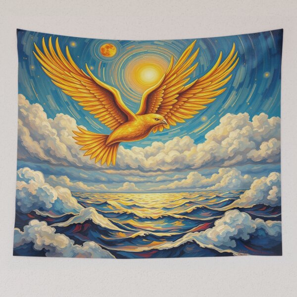 Item preview, Golden Majesty Over Ocean Waves – A mystical bird that unites light, freedom and dreams designed and sold by FotoworldEdel.