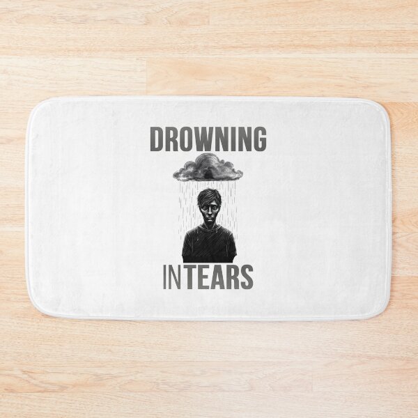 Item preview, Drowning in Tears – Emotional Sad Boy Under Rain Cloud  Mental Health Awareness Art designed and sold by Unlimited-Style.