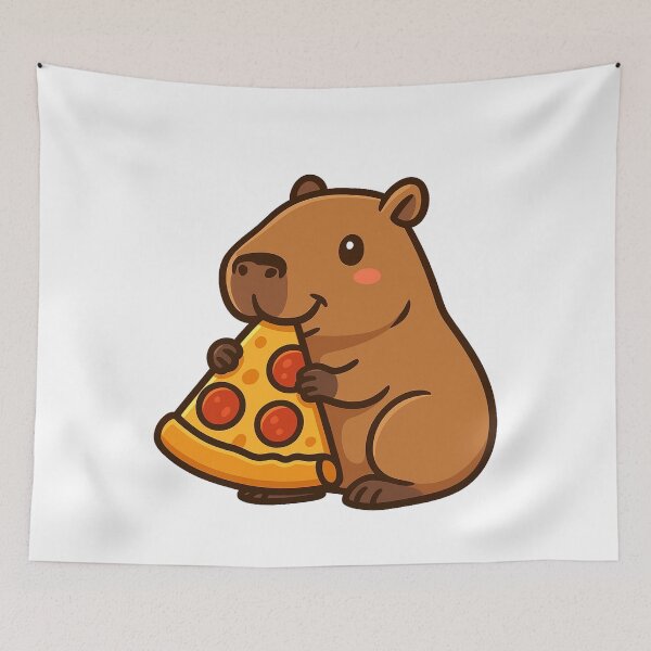 Item preview, Cute Capybara Eating Pizza designed and sold by k3rstman1.