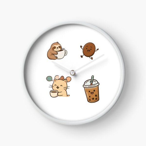 Artikelvorschau, Süßes Kaffeekreaturen-Set – Faultier, Katze, Bohne & Eiskaffee entworfen und verkauft von Created by Aia.