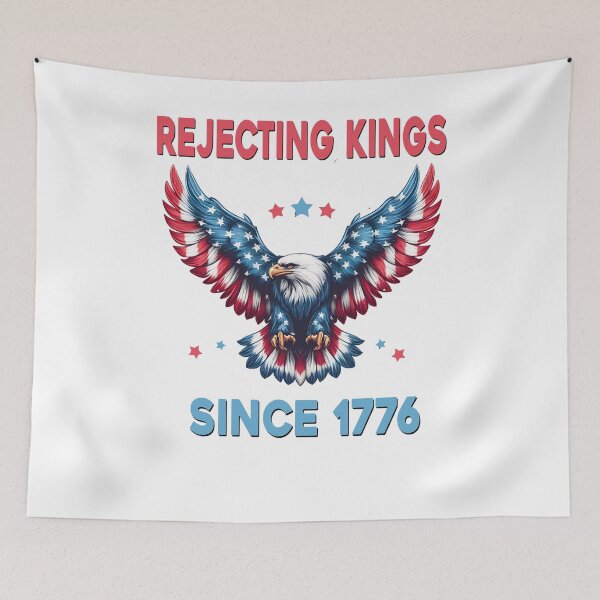 Item preview, Rejecting Kings Since 1776 Patriotic USA Flag 4th Of July designed and sold by ZANNIX.