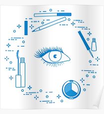 Eye makeup. Decorative cosmetics. Poster