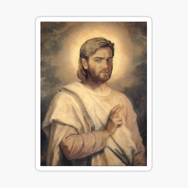Vista previa del artículo con la obra «Obi Wan Kenobi Jesús.», diseñado y vendido por LeSeller.