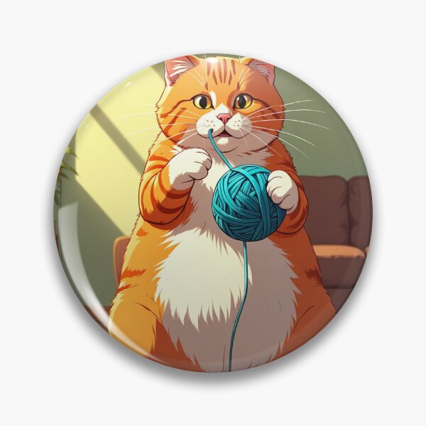 Aperçu de l'œuvre Adorable chat tigré orange jouant avec du fil créée et vendue par HorizonsStudio.