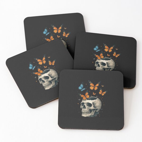 Item preview, Butterflies Emerging from Skull – Rebirth & Freedom Aesthetic Art designed and sold by ColorSplash123.